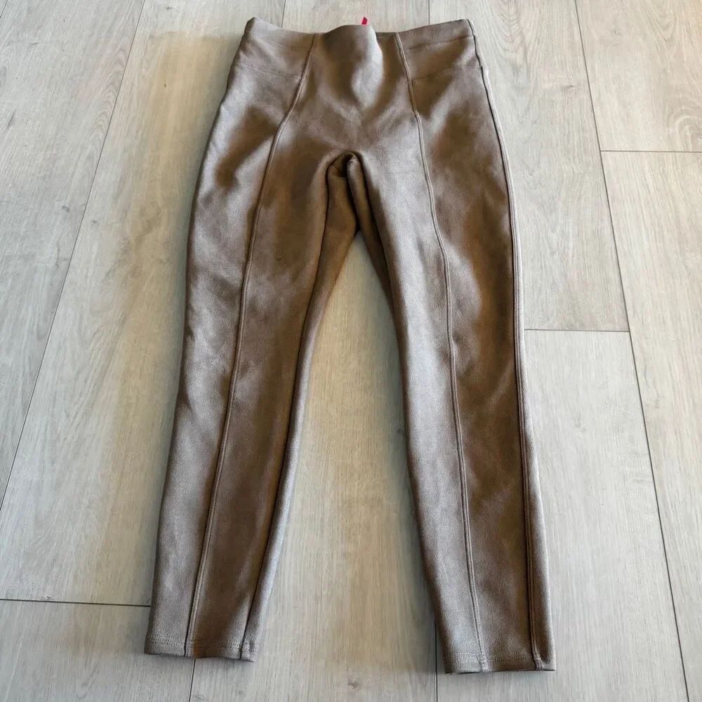 Spanx Faux Suede Pants Size M Camel Tan